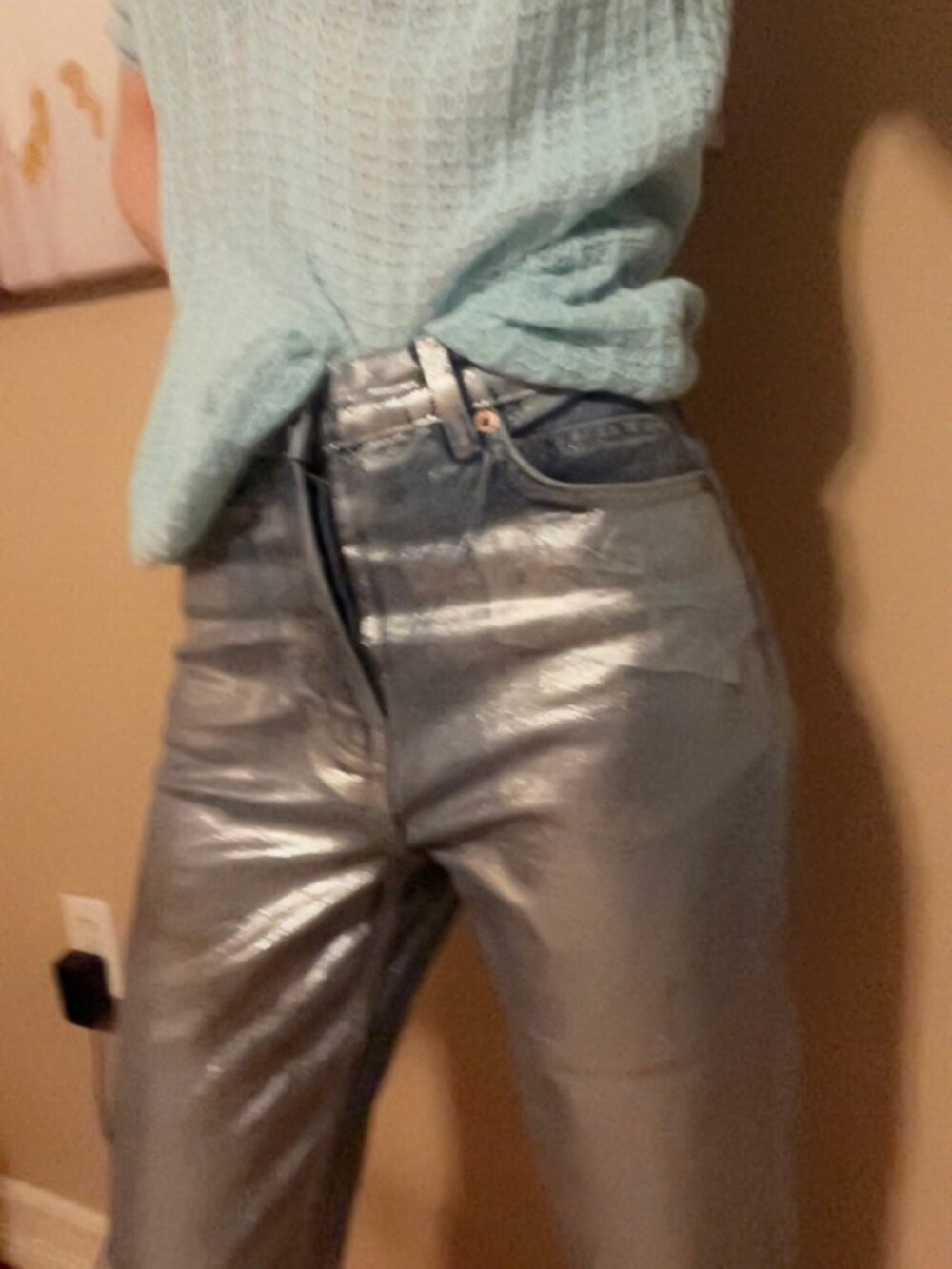 Reformation Metallic High-Rise Jeans